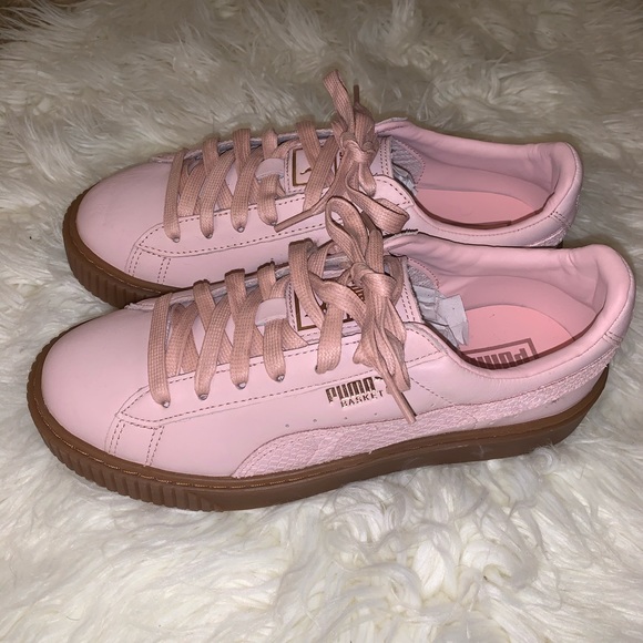 puma pink platform sneakers